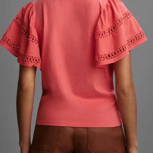 Flutter-Sleeve Cutwork Top - Picture 2 of 4